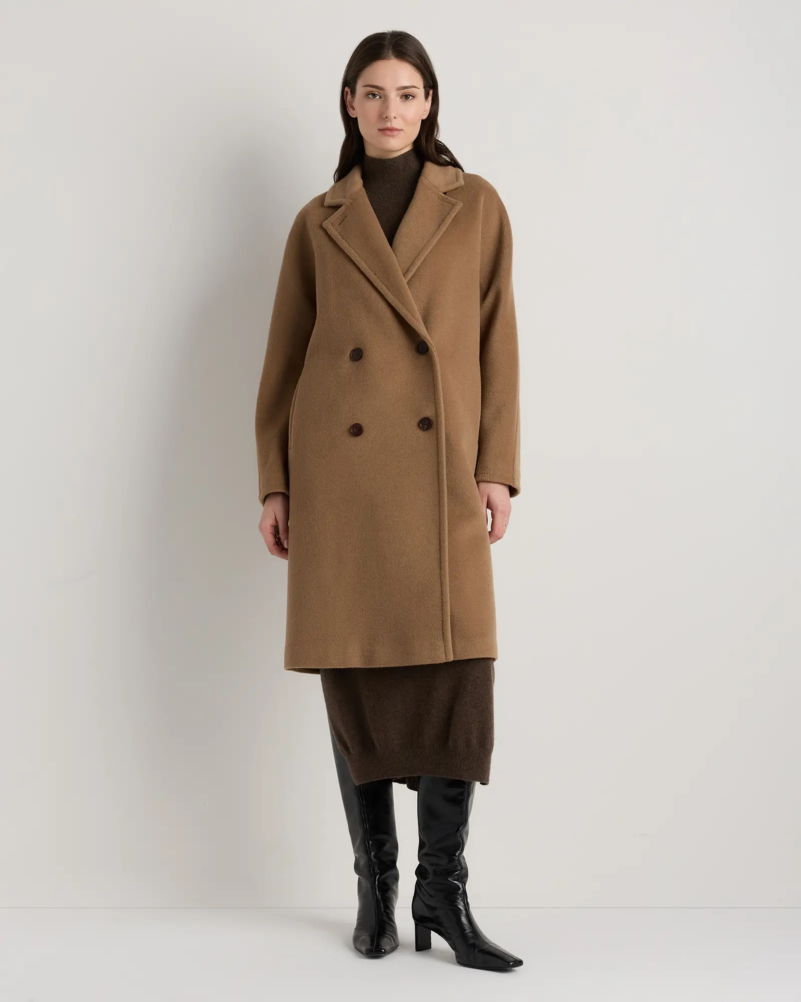 Wool Cashmere Double-Breasted Slouch Coat | Quince
