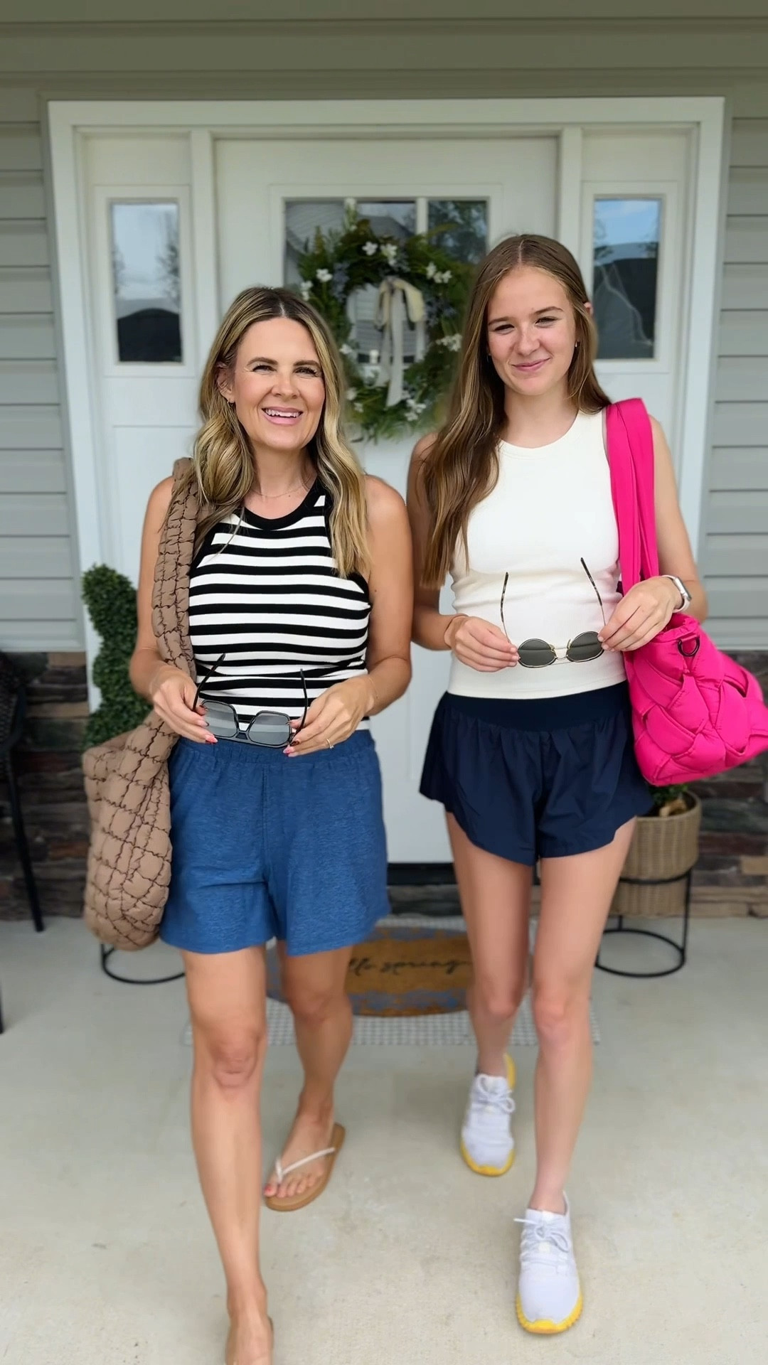 Mother and daughter Amazon tops. She scrolls Tik Tok and I scroll Amazon finding us the best budget finds. These ribbed racerbacks with built in bra and removable pads, go with so many of your spring and summer outfits! Lots of color options and fit true to size! 

#LTKActive #LTKWatchNow #LTKSeasonal