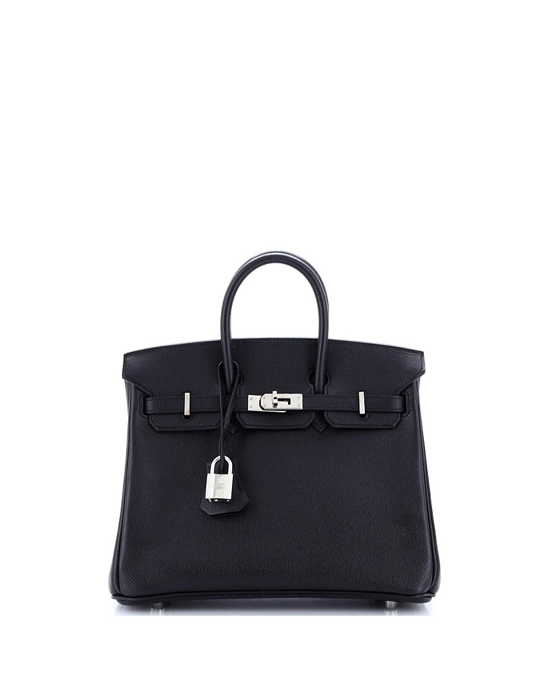 Pre-Owned HERMES Birkin 25 Handbag Black Epsom with Palladium Hardware | Bloomingdale's (US)