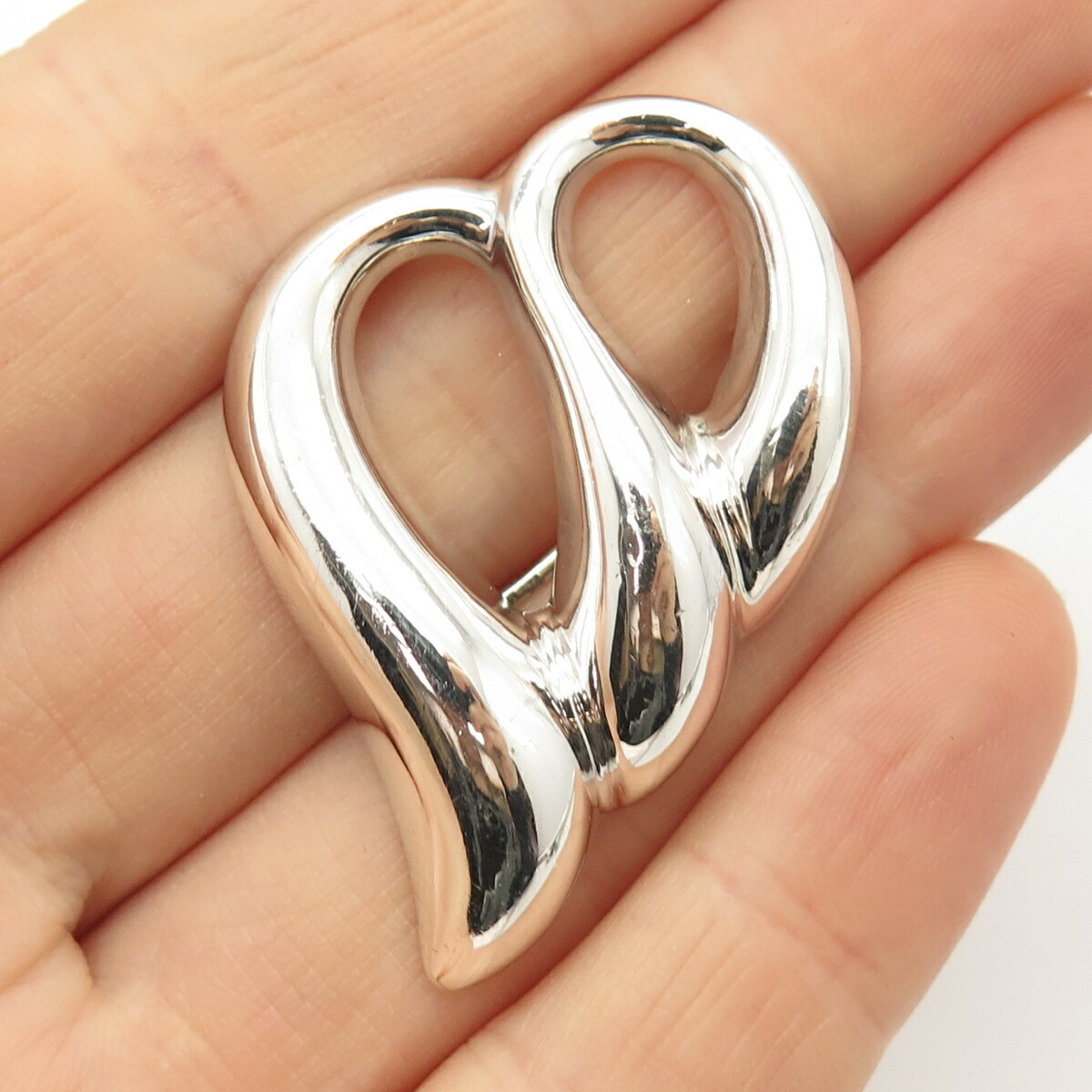 925 Sterling Silver Vintage Abstract Disign Hollow Pin Brooch | eBay US