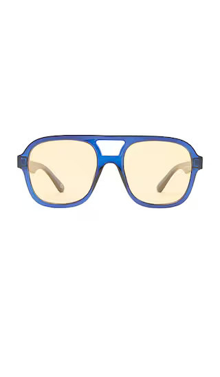 AIRE Whirlpool Sunglasses in Navy & Golden Tint. Size all. | Revolve Clothing (Global)