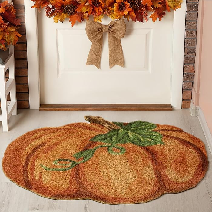 WILLBOND Fall Door Mat Pumpkin Rug Thanksgiving Welcome Mat Pumpkin Coir Doormat 16 x 28 Inch Non... | Amazon (US)