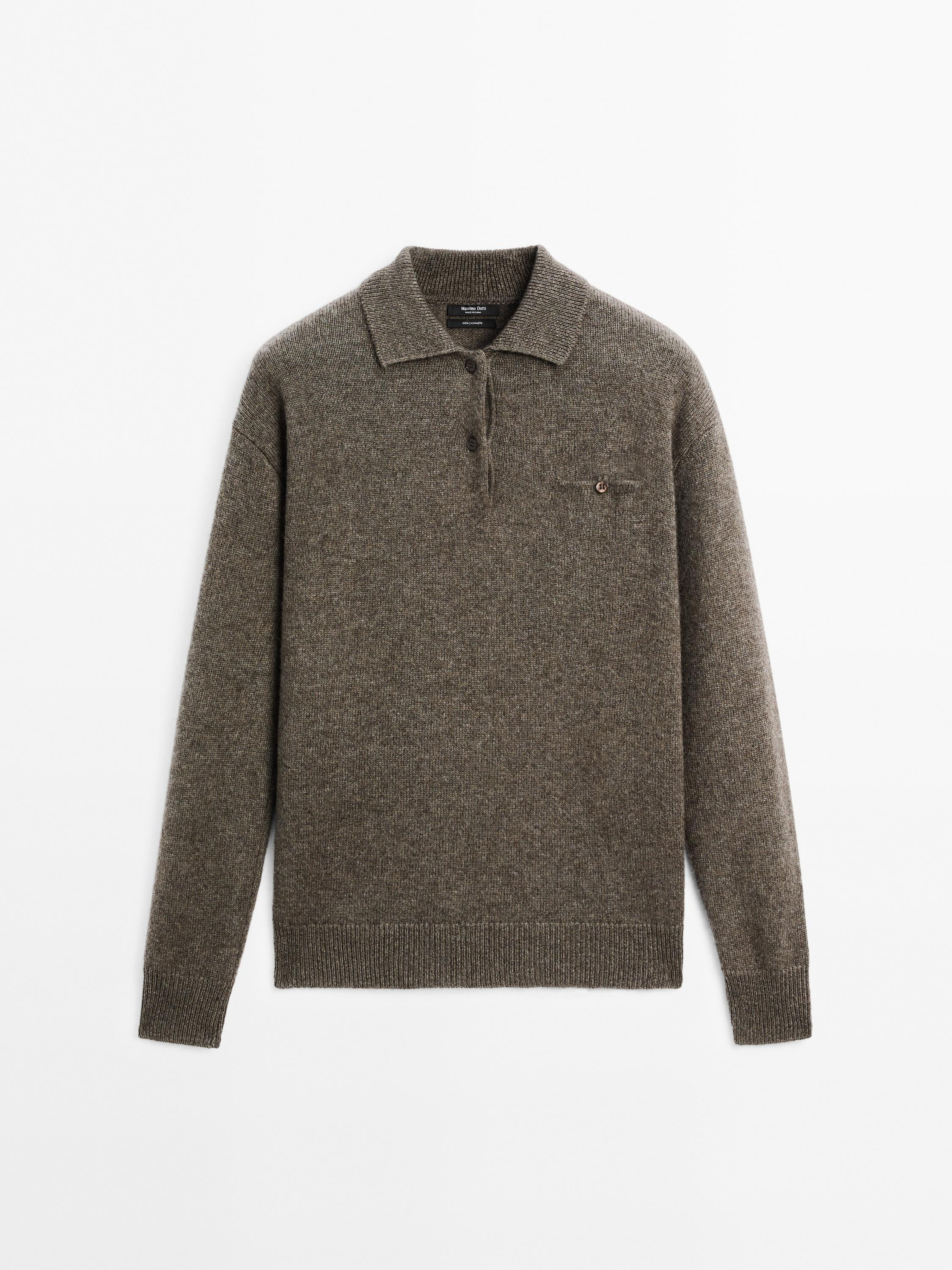 Cashmere sweater with pocket detail | Massimo Dutti UK