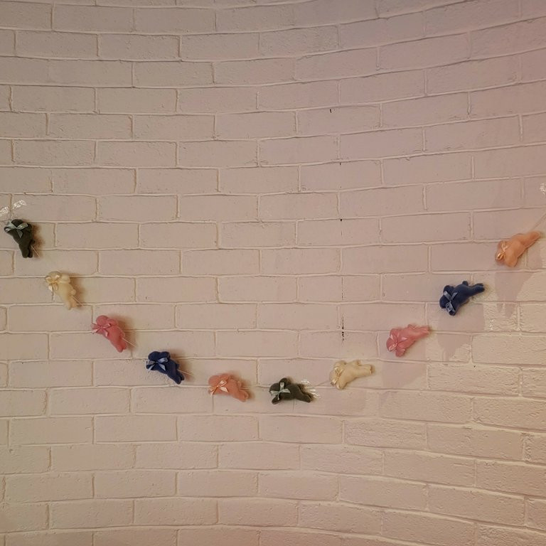 Easter Multicolor Flocked Bunny Garland, 6 ft, by Way To Celebrate | Walmart (US)