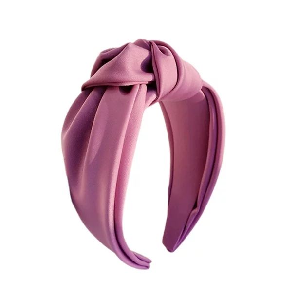 HEVIRGO Women Headband Solid Color Knotted Sweet Wide Edge Fabric Wrap Hair Hoop Headwear Purple ... | Walmart (US)