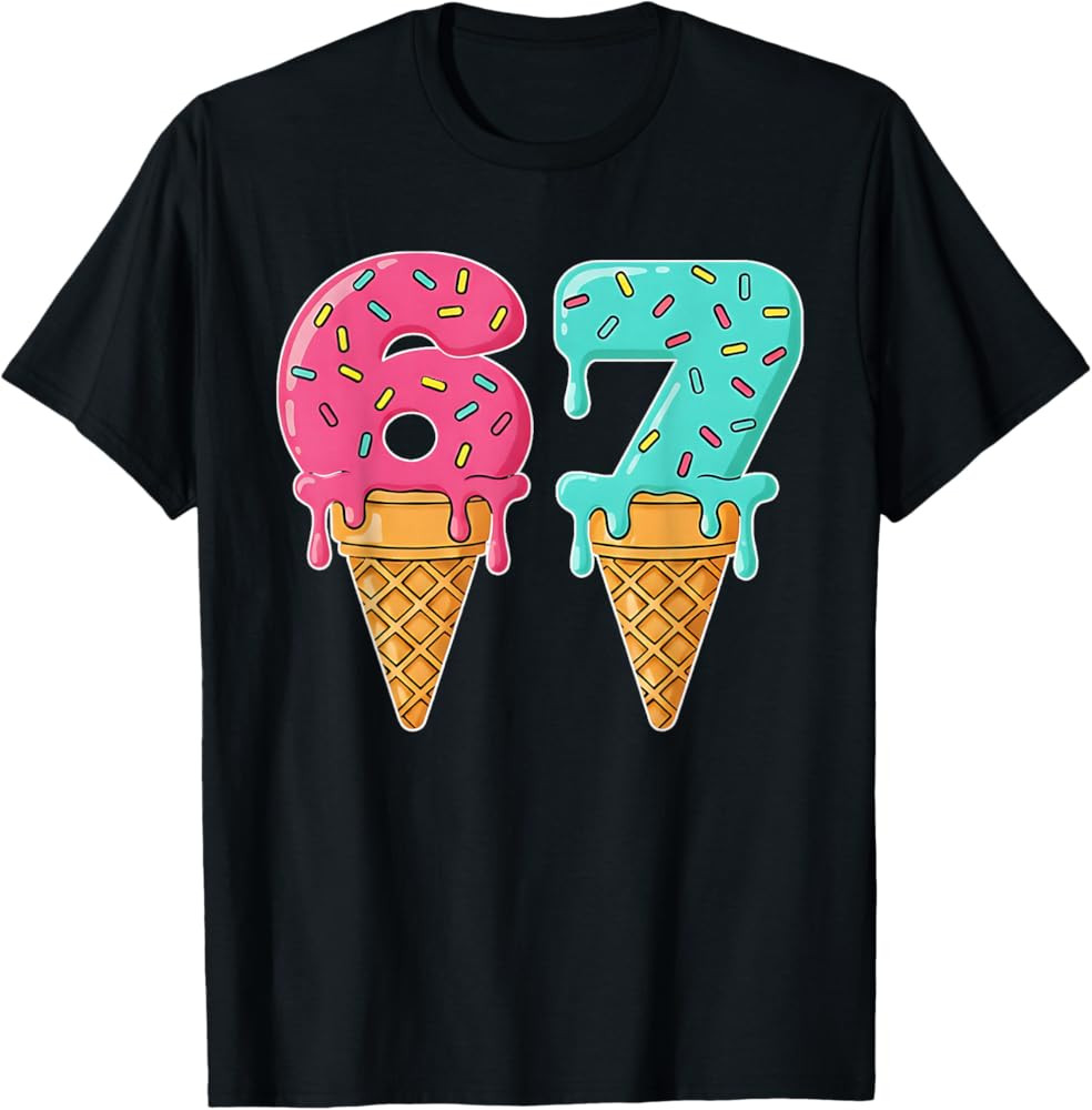 Baseball Drip Ice Cream 67 Baseball Lifestyle 101 T-Shirt | Amazon (US)