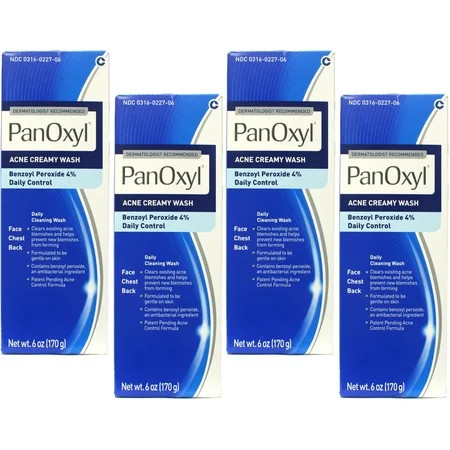 4 Pack - Panoxyl 4 Benzoyl Peroxide Acne Foaming Face Wash 4% 6oz Each | Walmart (US)