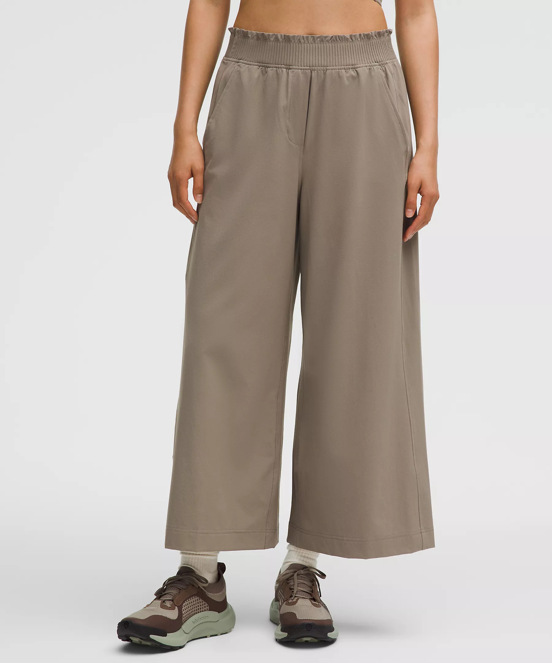 Stretch Woven Ruffle-Waist Wide-Leg Cropped Pant | Lululemon (US)