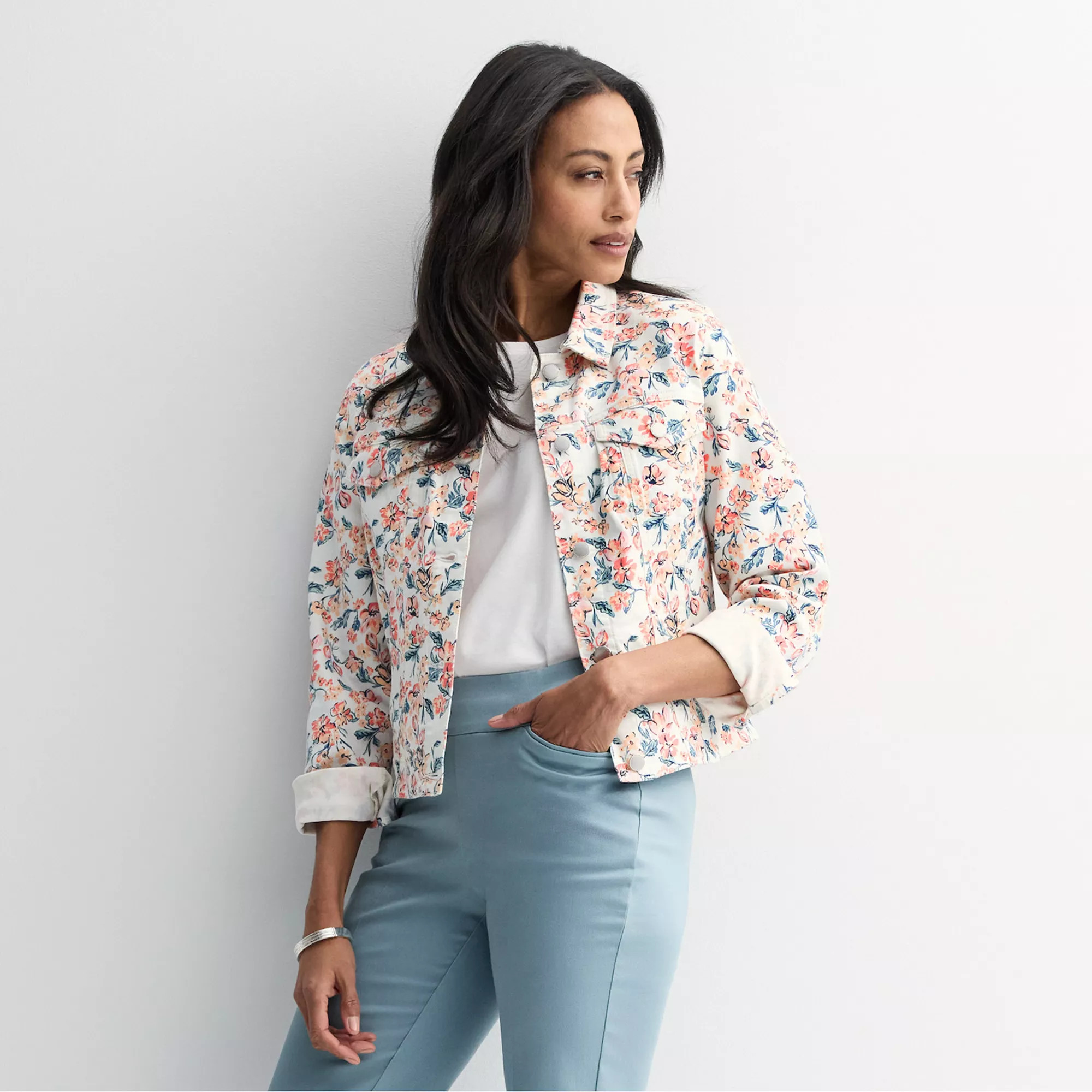 Women's Croft & Barrow® Button-Front Denim Jacket | Kohl's