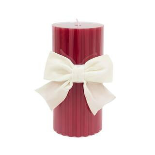 Red with White Bow Sparkling Cider Scented Pillar Candle by Ashland® | x 6 | Michaels® | Michaels Stores