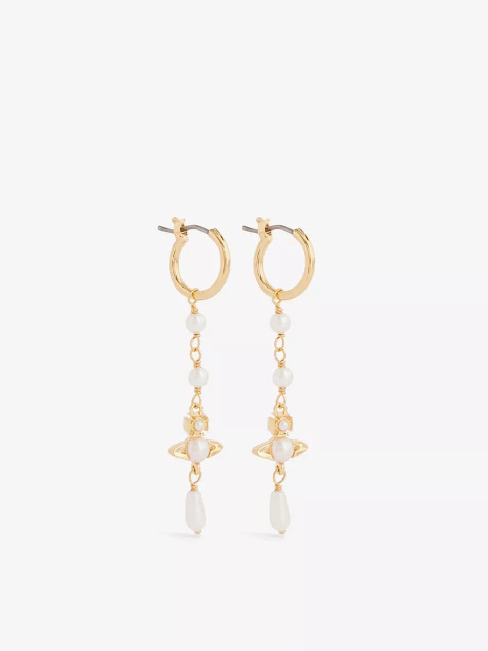 Emiliana brass and pearl earrings | Selfridges