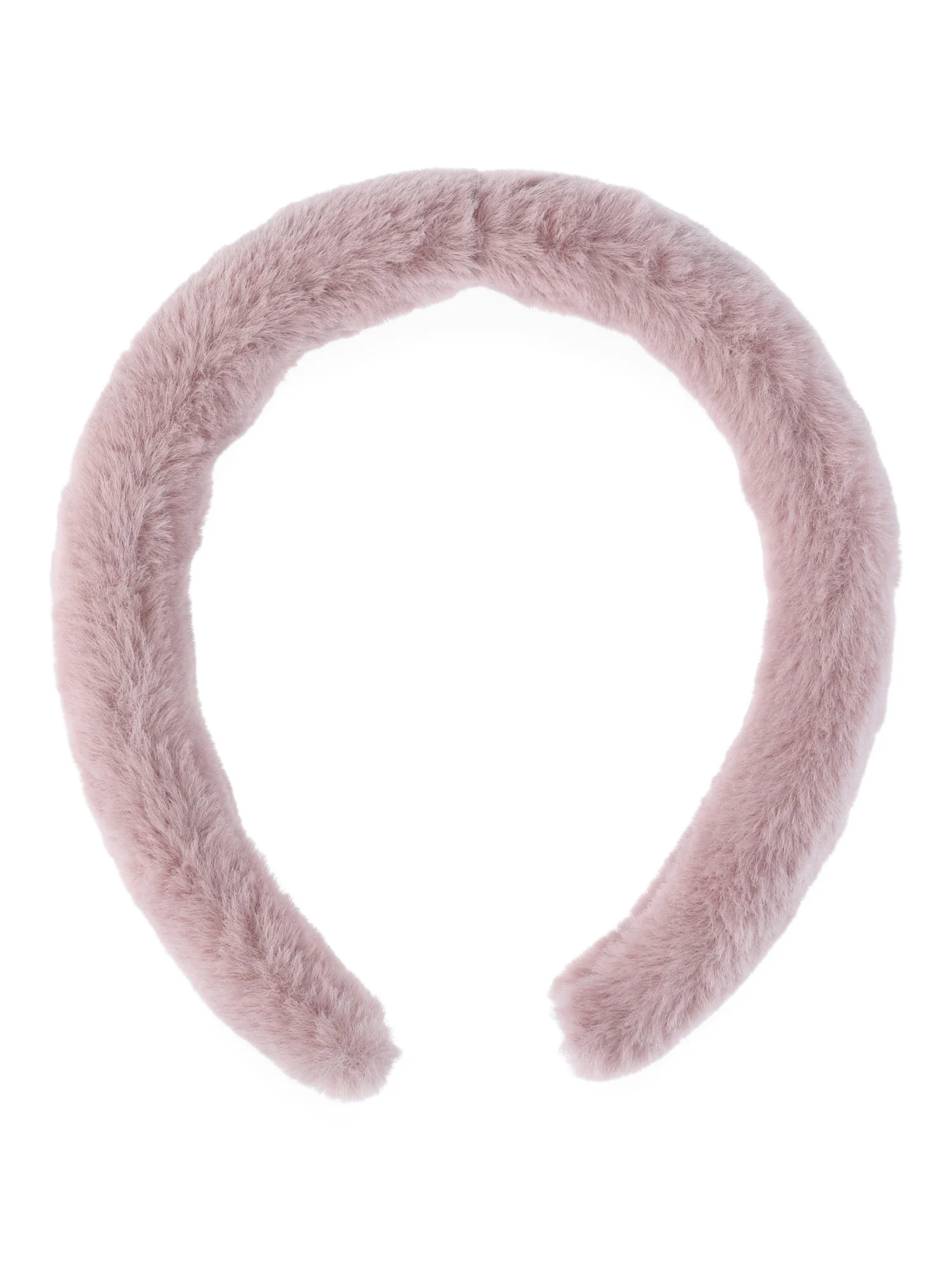 Time and Tru Women's Faux Fur Hair Headband, Blush | Walmart (US)