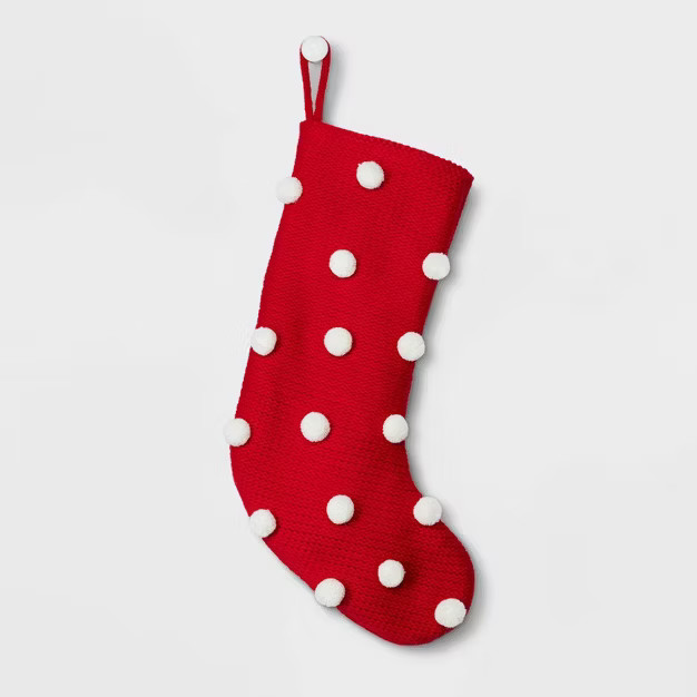 Puckered Pompom Christmas Stocking - Wondershop™ | Target