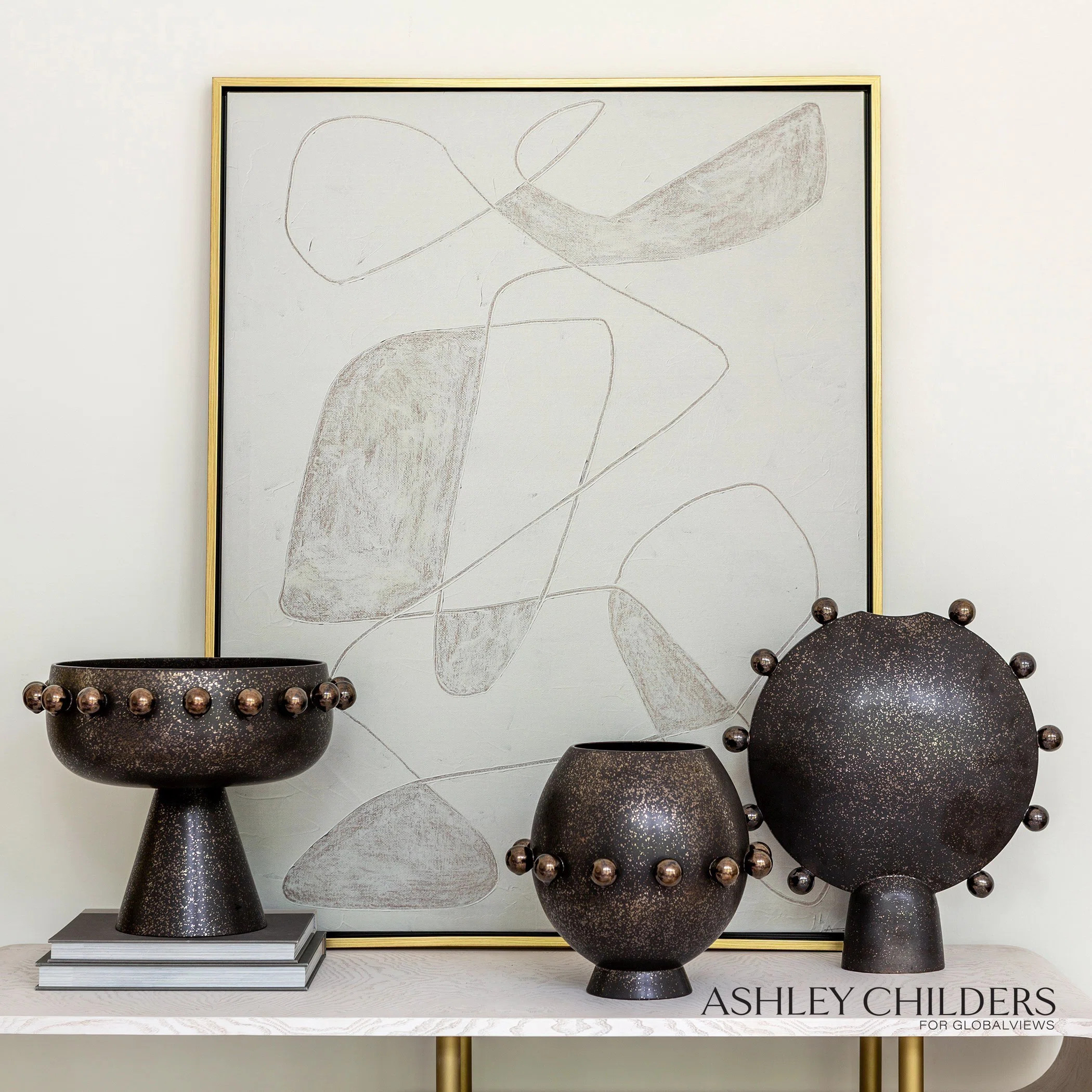 Spheres Collection Footed Bowl-Ivory | Perigold