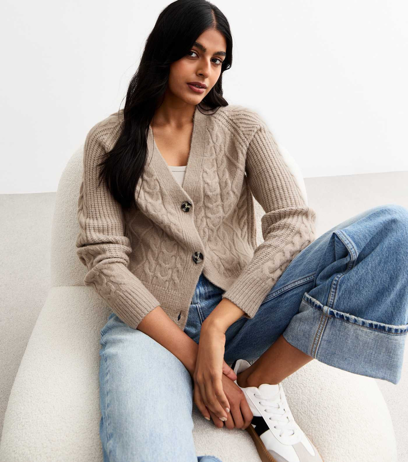 Brown Cable Knit Cardigan | New Look | New Look (UK)