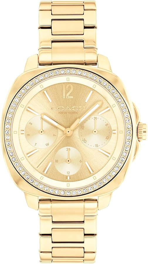 Coach Kitt Women's Quartz Multifunction Watch, Stainless Steel Bracelet, Water-Resistant to 3ATM,... | Amazon (US)
