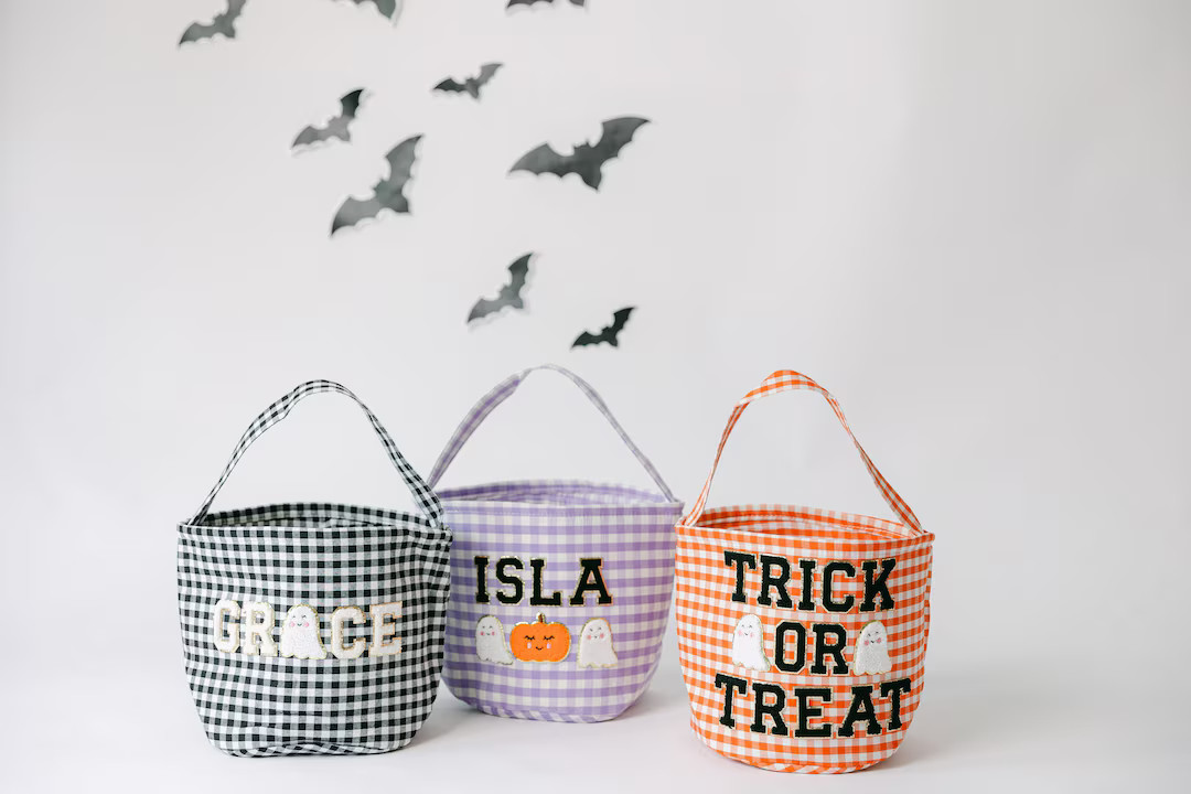 Custom Halloween Trick or Treat Bag Personalized Kids Halloween Basket Halloween Trick or Treat B... | Etsy (US)