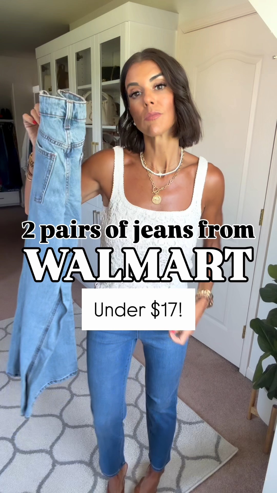 2 pairs of Walmart jeans I’m loving! I’m 5’5 for reference and in size xs in both tops, size xs in pull on jeans, and my true size 0 in wide leg jeans.

#LTKootd #LTKmomlife #LTKgrwm