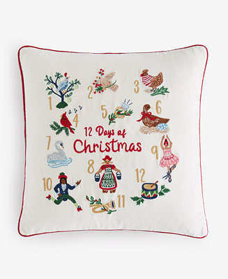 Holiday Lane 12 Days of Christmas Decorative Pillow, 20" x 20", Exclusively for Macy's - Macy's | Macy's