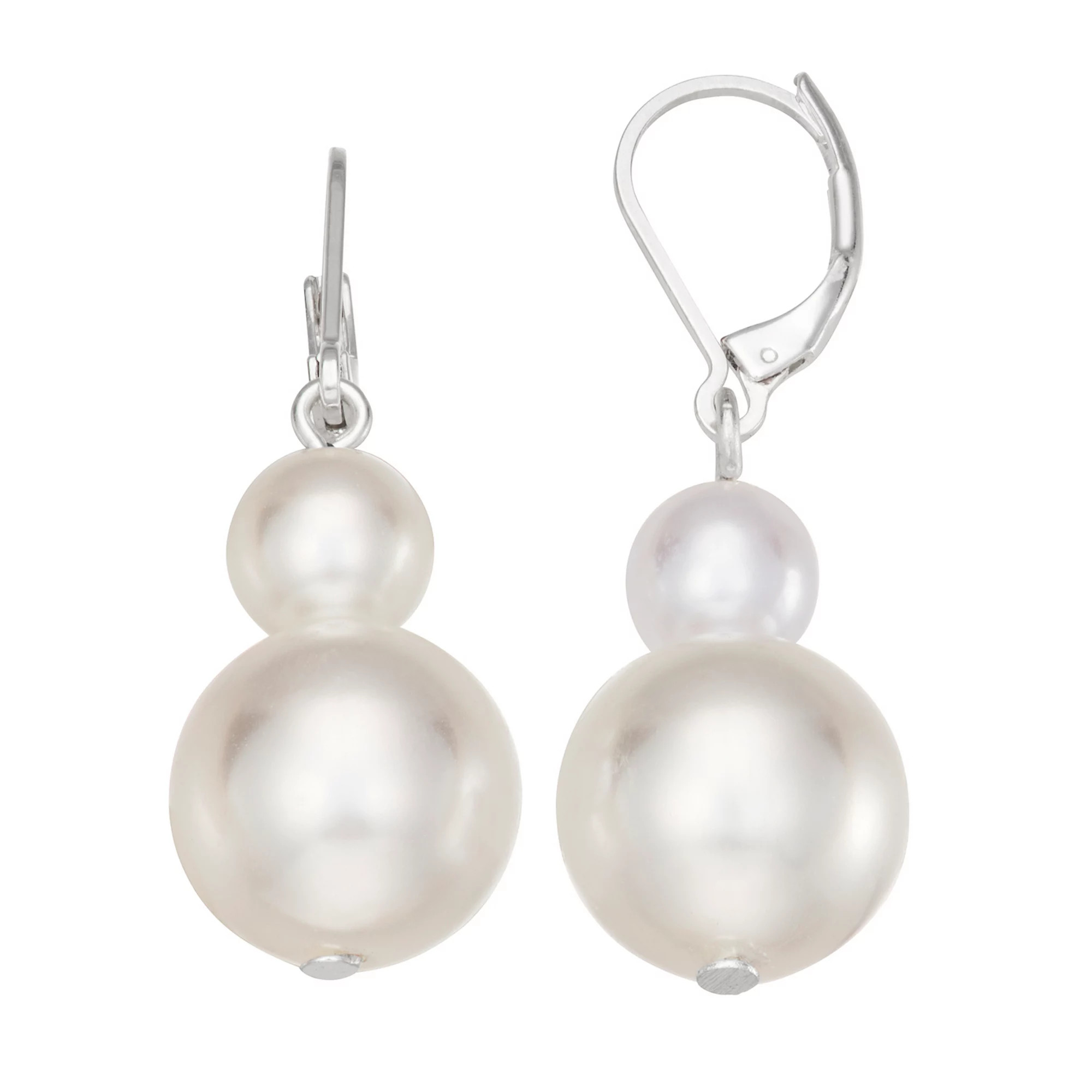 You're Invited Silver Simulated Pearl Drop Earrings | Kohl's