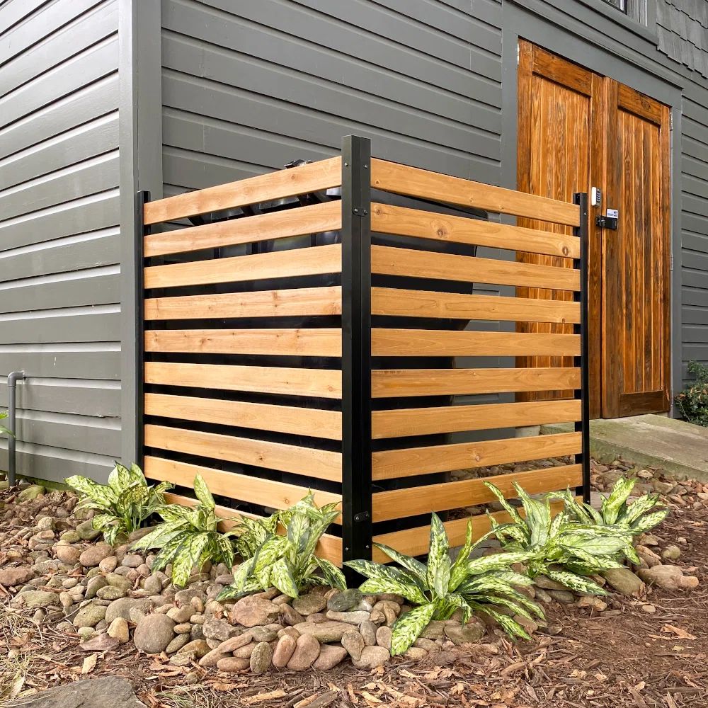 Enclo 3.5 ft. H x 3.17 ft. W Charleston Slatted Wood Privacy Screen Kit (2 Panels) & Reviews | Wa... | Wayfair North America