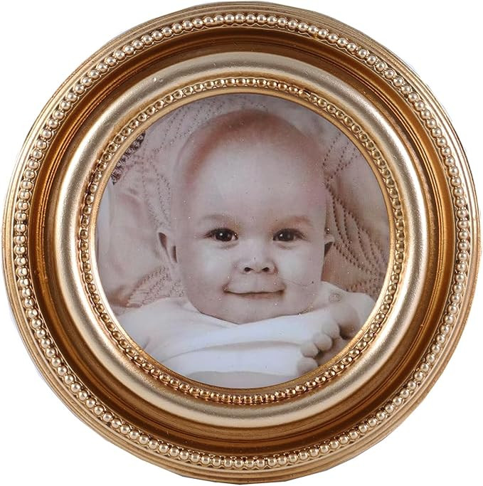 SIKOO Vintage 3x3 Round Picture Frames Small Antique Ornate Bead Picture Frame Sets Wall Mount an... | Amazon (US)