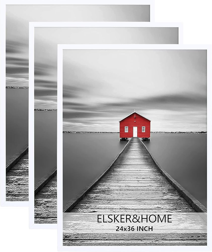 ELSKER&HOME 24x36 Poster Frame 3 Pack, White Picture Frame for Horizontal or Vertical Wall Mounti... | Amazon (US)