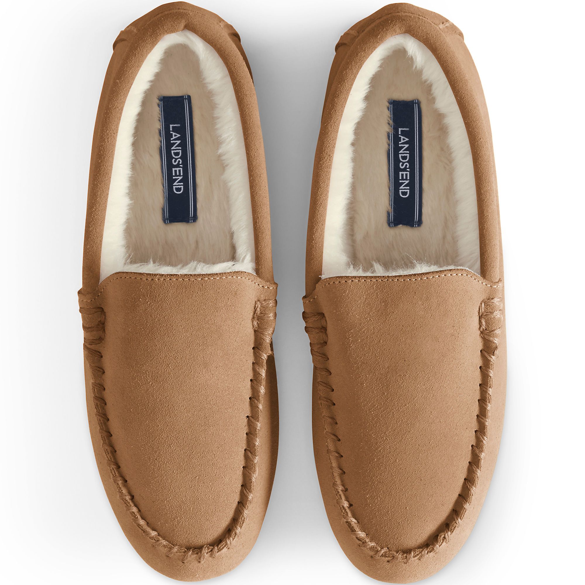 Women's Suede Leather Moccasin Slippers | Lands' End (US)