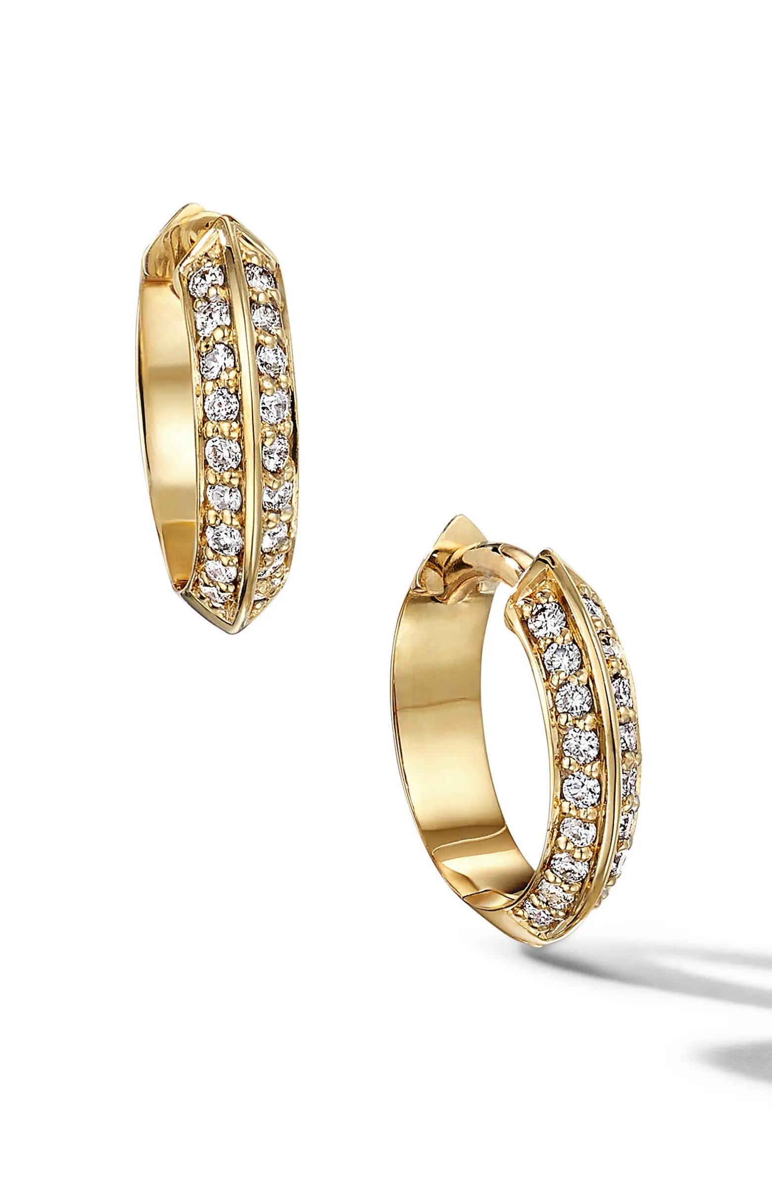 Demi Defiant Iced Diamond Hoop Earrings | Nordstrom