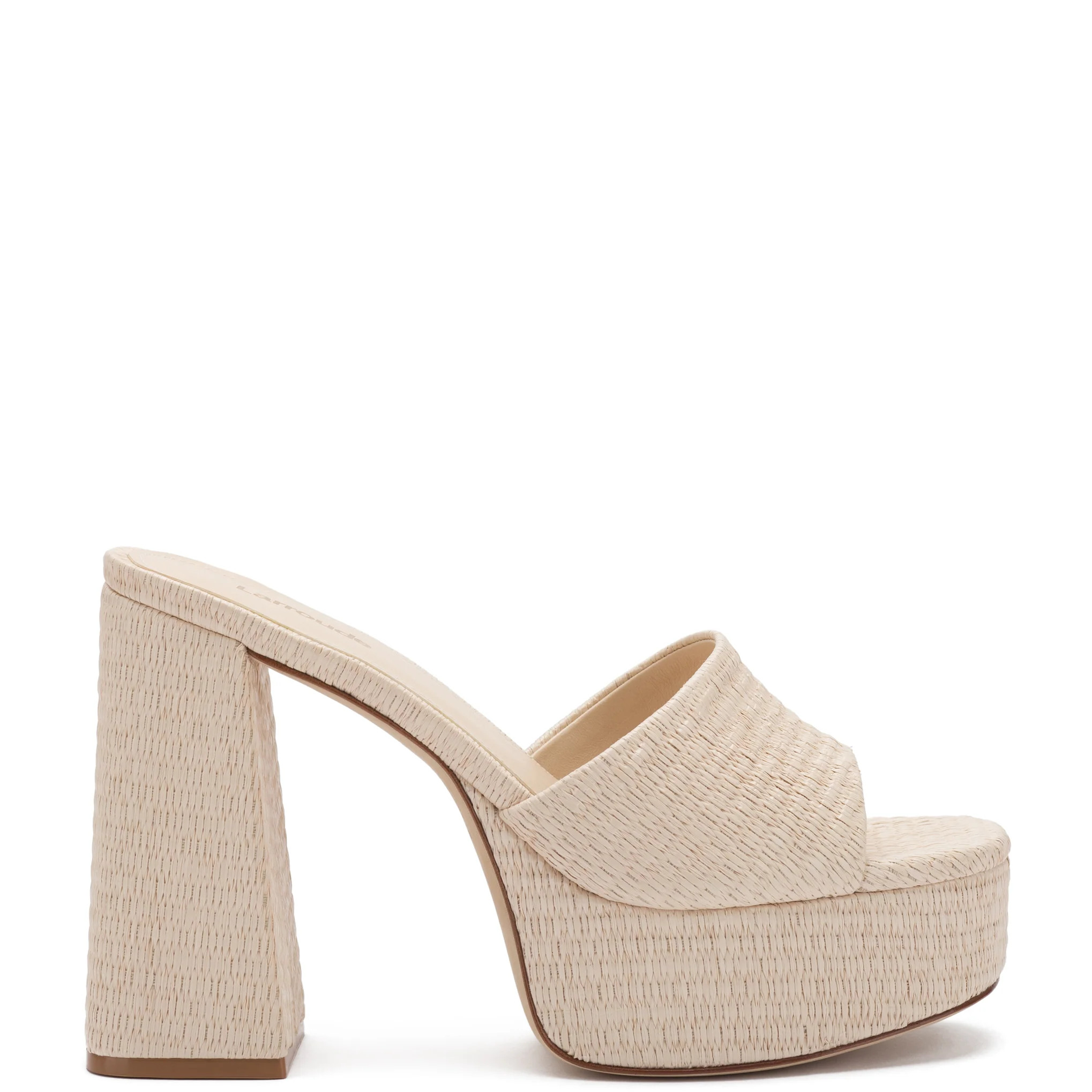 Dolly Mule In Natural Raffia | Larroude