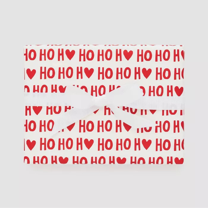 Ho Ho Heart Gift Wrap Red & White - Sugar Paper™ | Target