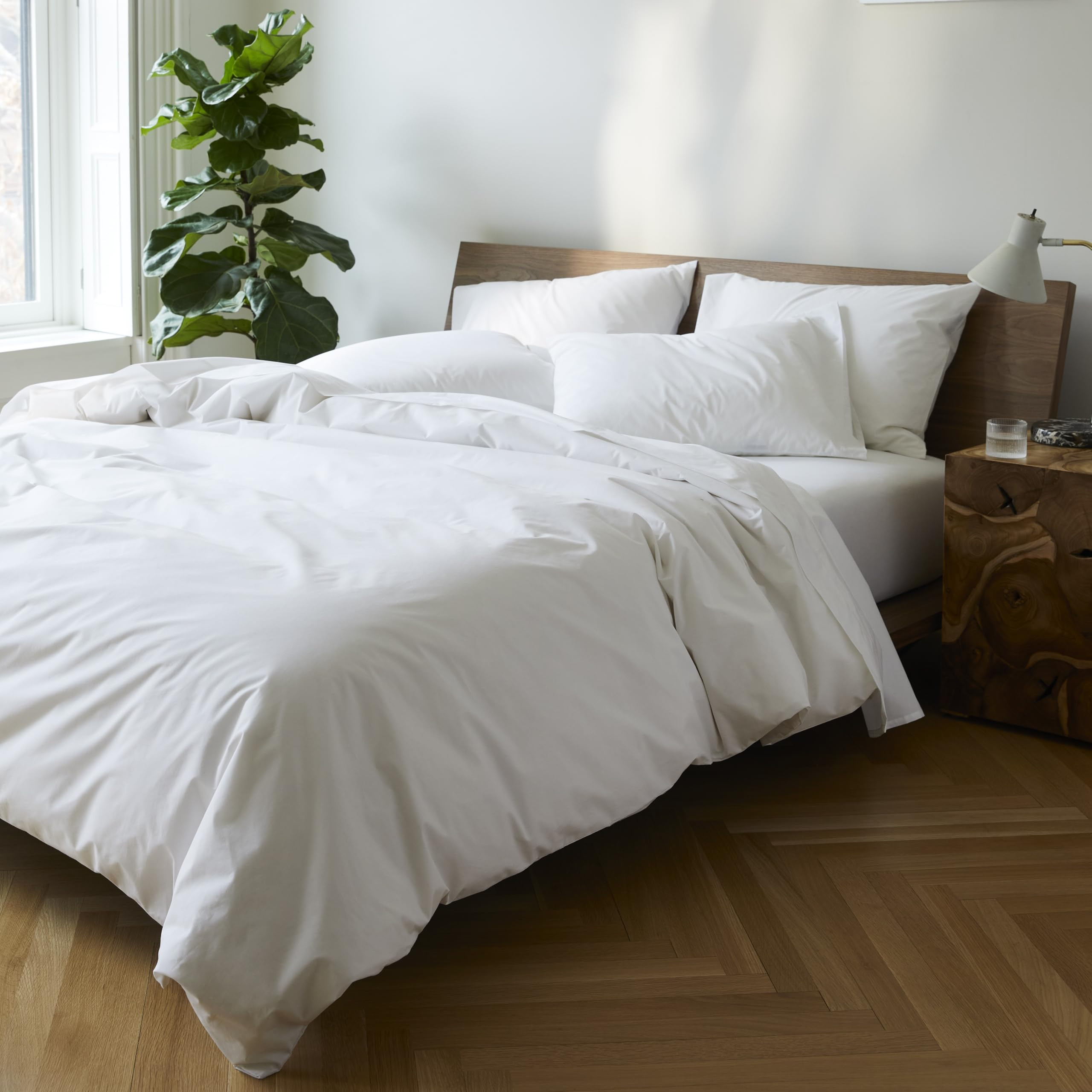 Brooklinen Luxury Percale Sheet Set - 4 Piece 100% Cotton Bed Sheets - 1 Fitted & 1 Flat Sheet, 2... | Amazon (US)