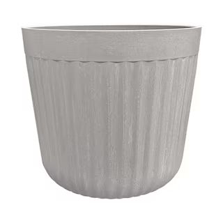 15 in. x 15 in. Arlington Fluted Antique Ghost Self-Watering Resin Planter | The Home Depot