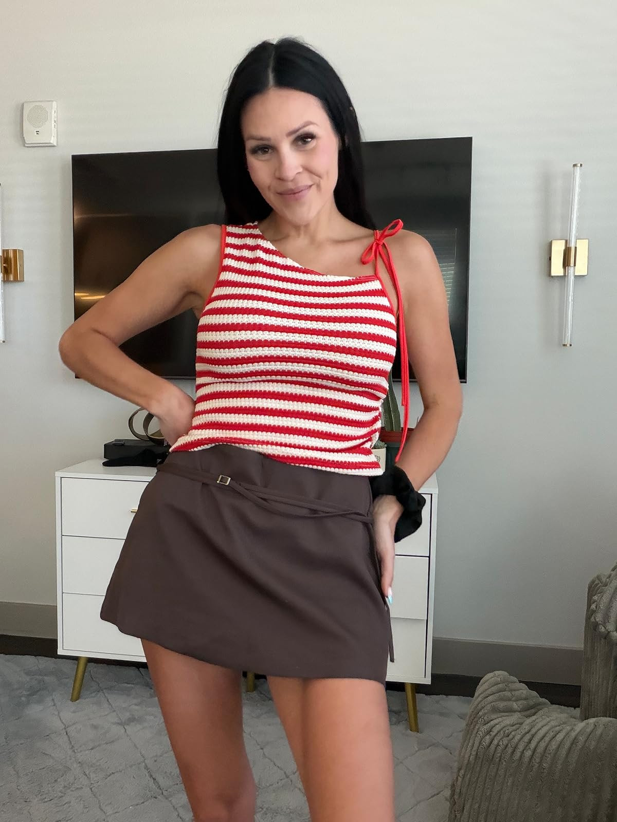 Crochet stripes and a classic mini for the perfect summer-ready look. Casual, chic, and so comfortable for all-day wear. Save this post and click the link in bio to shop! #summerstyle #crochettop #casualoutfit 

 #LTKdayinmylife #LTKgrwm #LTKootd