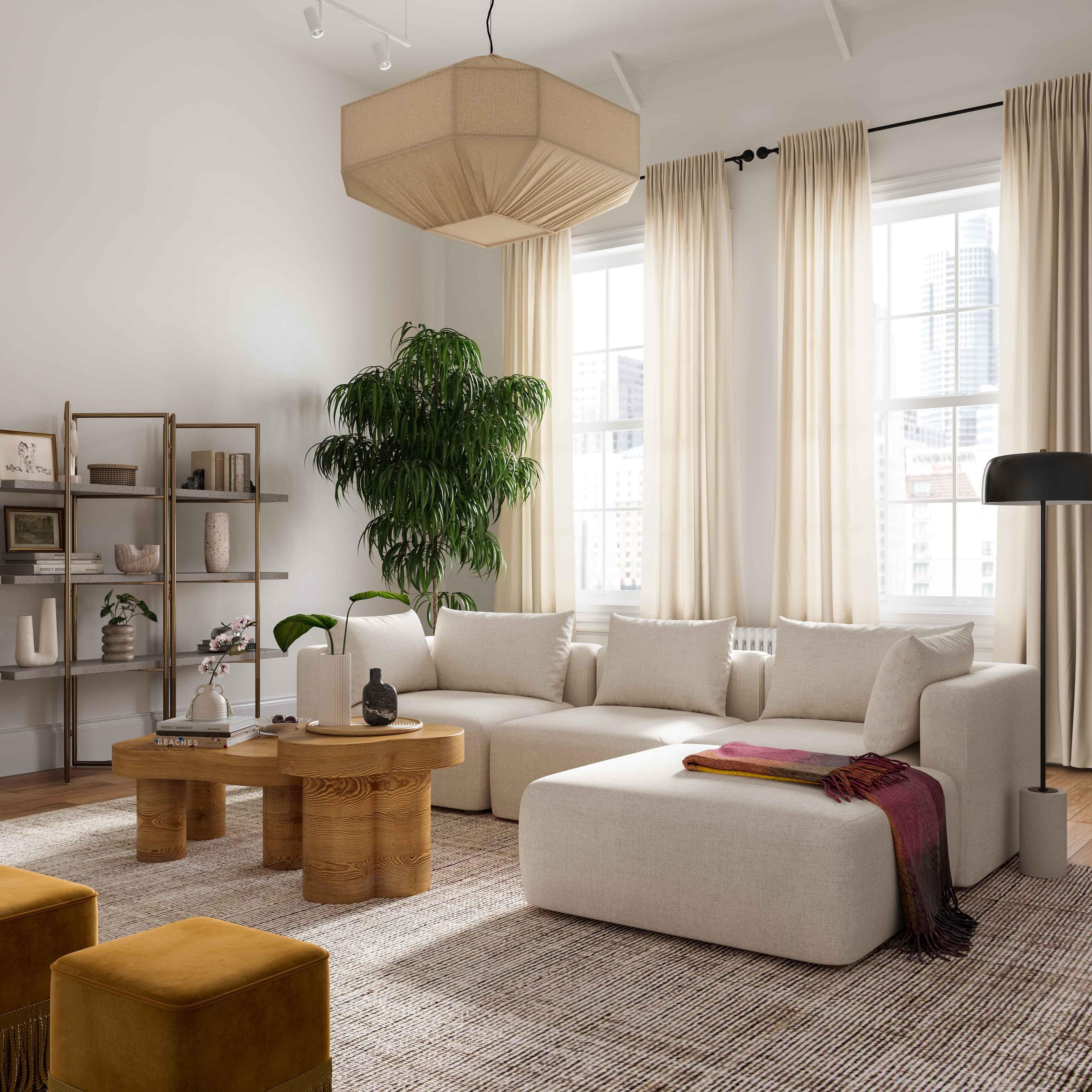 Hangover Cream Upholstered 4-Piece Modular Sectional | Bed Bath & Beyond