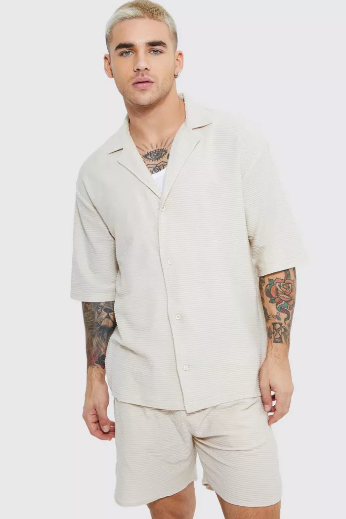 Short Sleeve Ottoman Jersey Shirt And Short | Boohoo.com (US & CA)