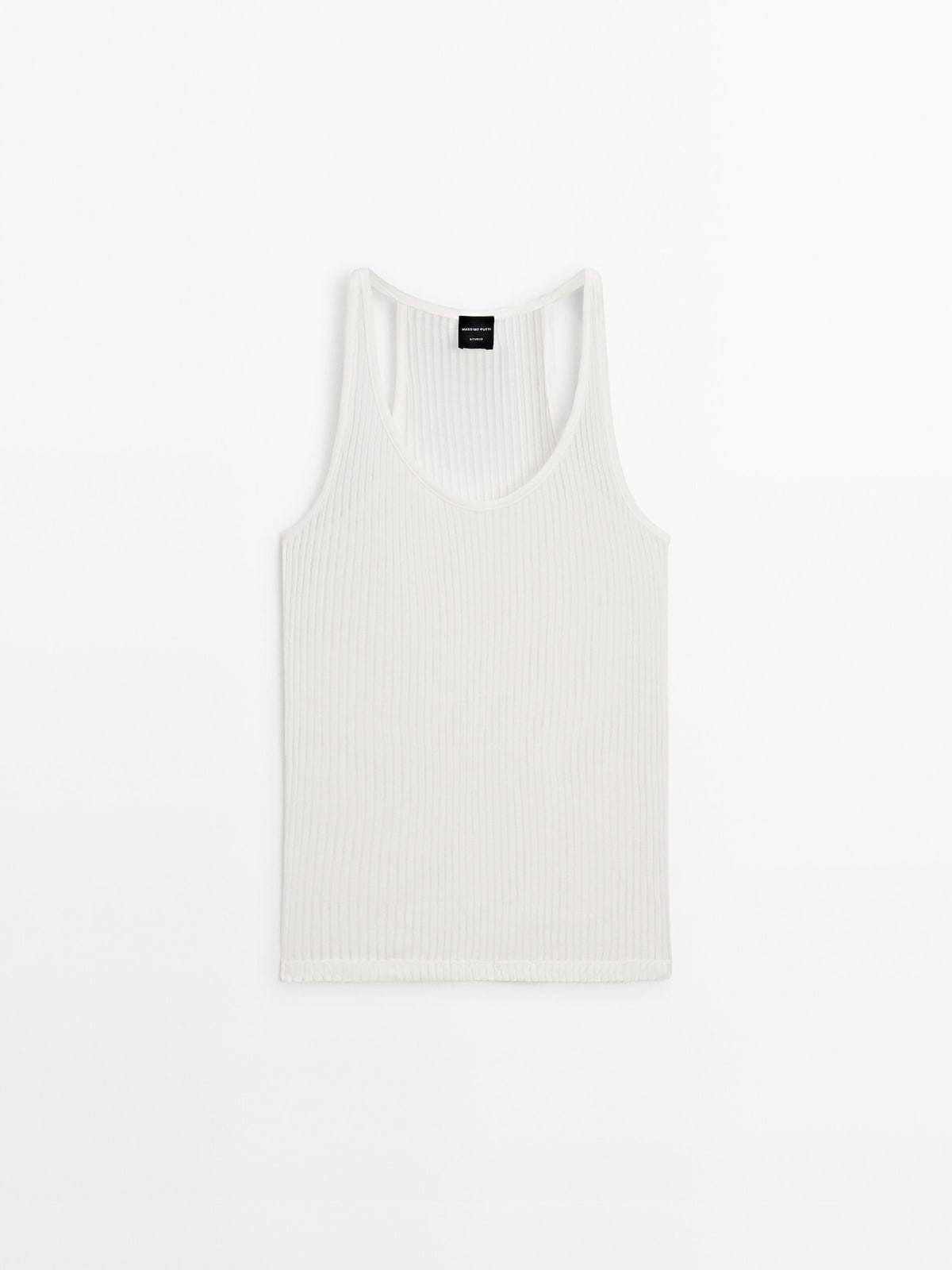 Semi-sheer ribbed knit top - Studio | Massimo Dutti UK