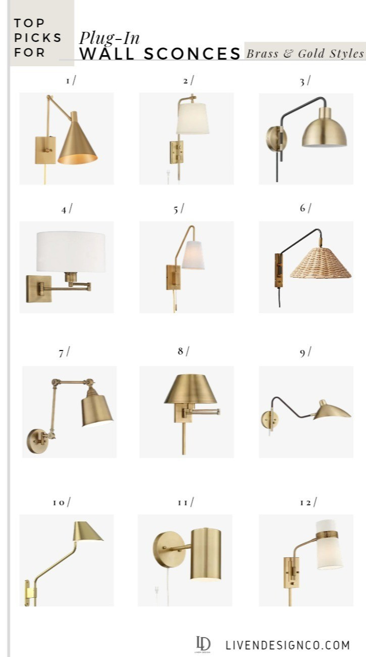 Plug in brass scones. Wall sconces. 

#LTKSeasonal #LTKHome #LTKSaleAlert