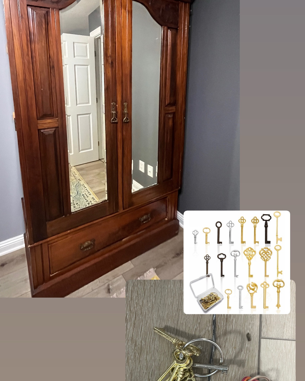 Marketplace story! Have you or anyone you know wished you had the key for Vintage Old Furniture, Antique Furniture, Cabinet Doors, Grandfather Clocks, Old Style Cabinets or Doors? My mom bought this wardrobe and one side was locked. Luckily it’s easy to get a set of master skeleton keys. Only took a few trys to find the one that  opened the door immediately!

Unlock that family heirloom or marketplace find without hiring a locksmith!

#LTKFamily #LTKFindsUnder50 #LTKHome