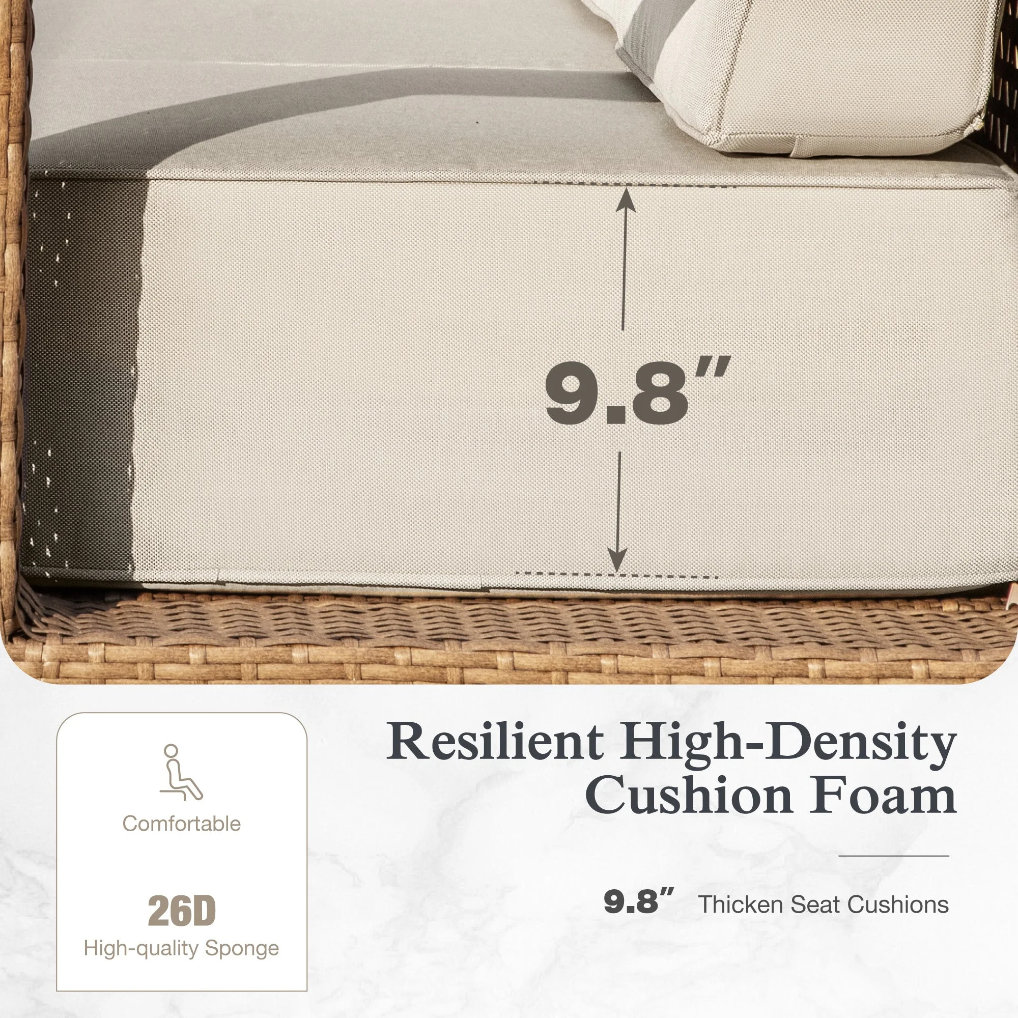 Sophia & William 6 Pieces Wicker Patio Furniture Set 6-Seat Outdoor Cushioned Conversation Set wi... | Walmart (US)