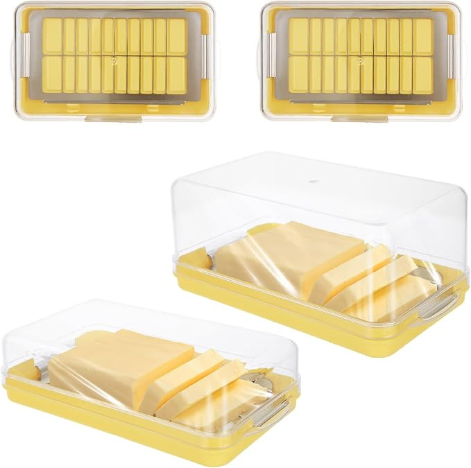 2Pcs Butter Slicer Cutter, Butter Dish with Lid for Countertop, Butter Container Easy Storage And... | Amazon (US)