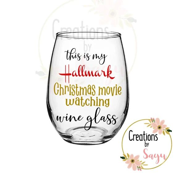 This is My Hallmark Christmas Movie Watching Wine Glass | Etsy | Etsy (US)