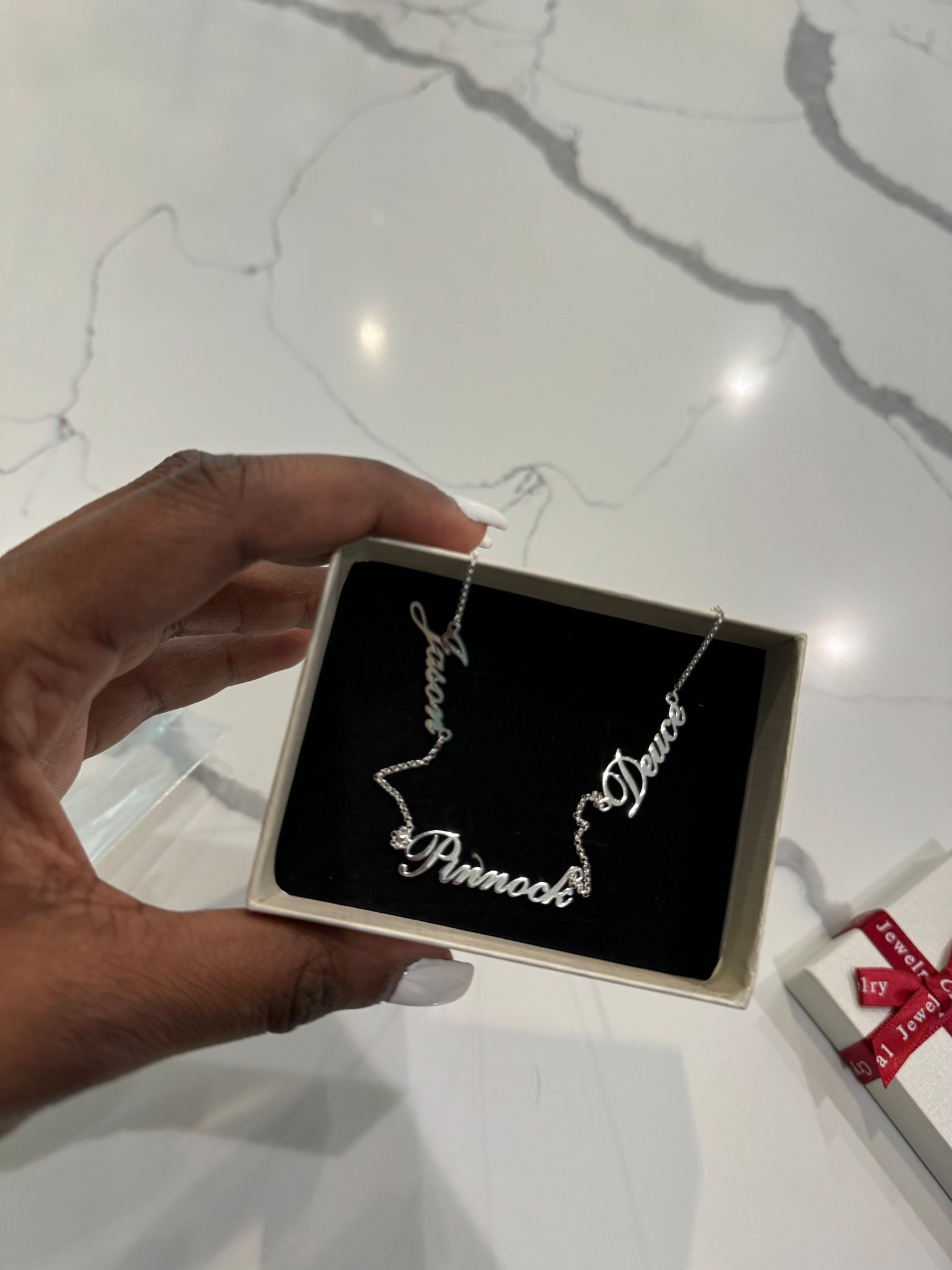 My favorite necklace right now! Has my man and our baby name on it! 

#LTKmomlife #LTKBaby #LTKCyberWeek