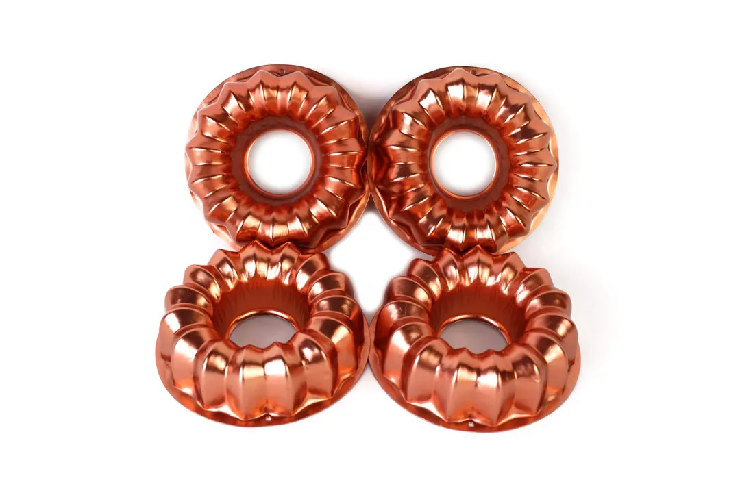 Set of 4 Vintage NEW Copper Mini Bundt Cake Molds, Aluminum Copper Jello Molds - Etsy | Etsy (US)
