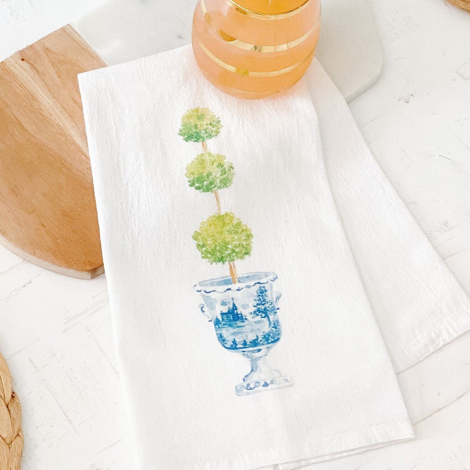 Ginger Jar Topiary Tea Towel — Simply Jessica Marie | Simply Jessica Marie