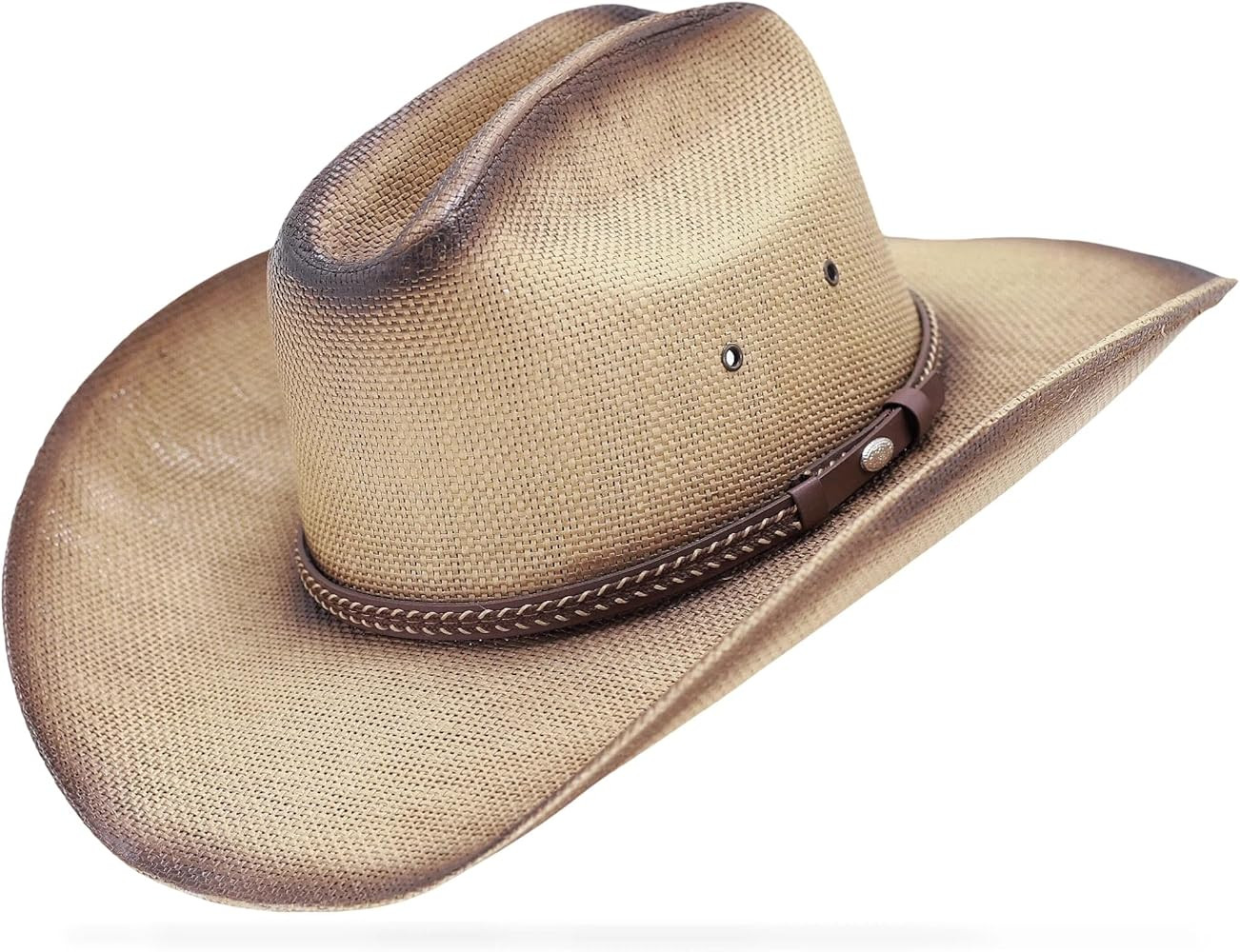 Cowboy Hat for Men and Women with Cattleman Crease, 4.1 inches Shapeable Wide Brim Straw Western ... | Amazon (US)