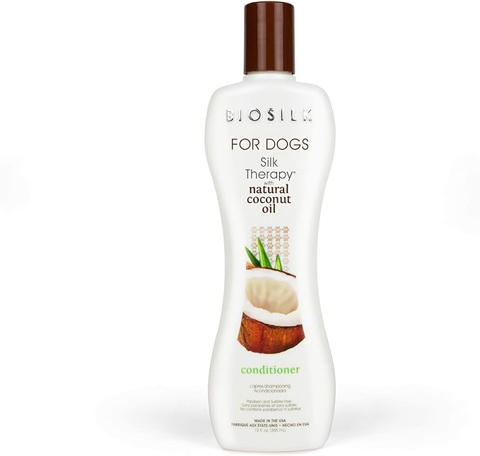 BioSilk for Dogs Silk Therapy Conditioner with Natural Coconut Oil | Coconut Oil Dog Conditioner ... | Amazon (US)