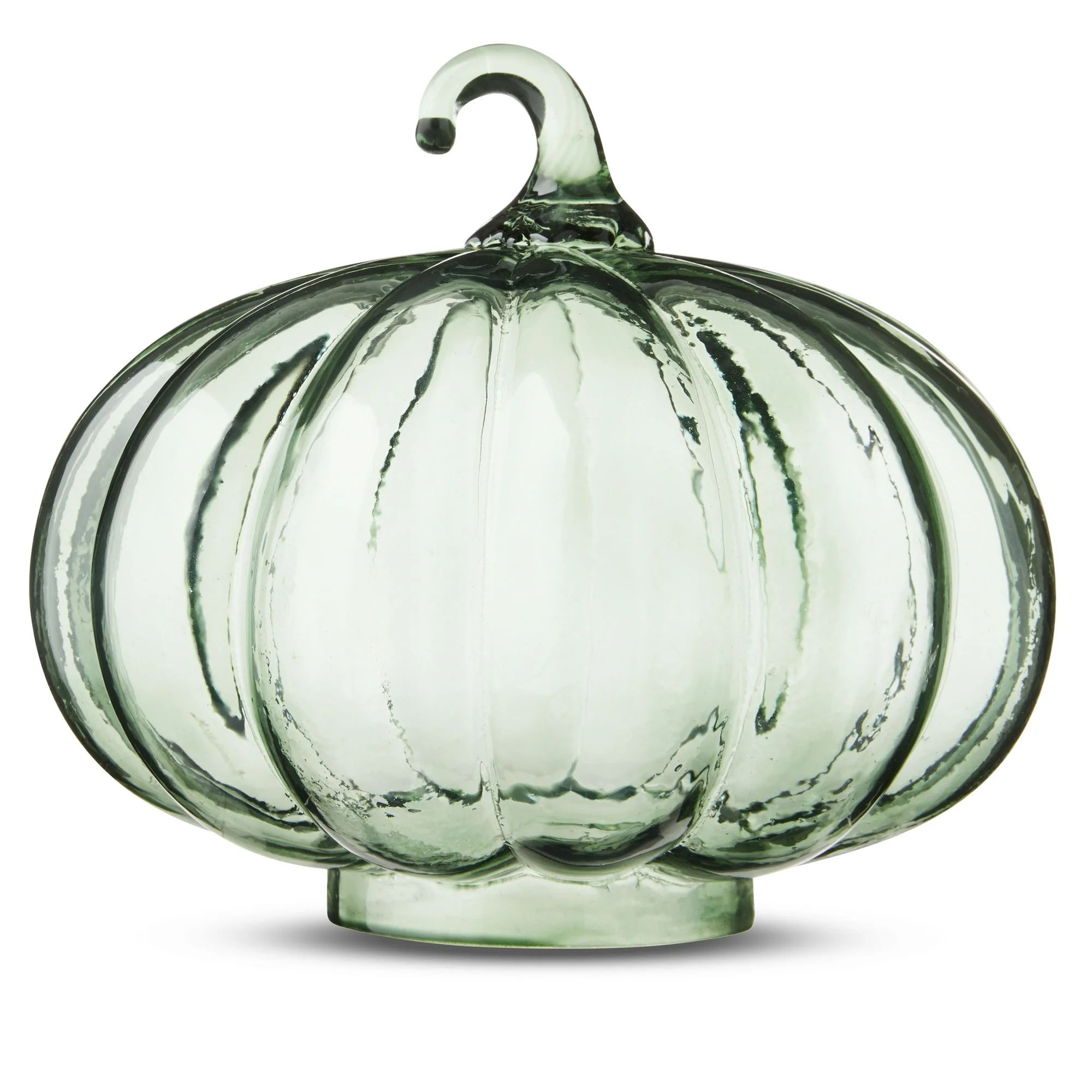 Harvest Green Glass Pumpkin Decoration, 7", by Way To Celebrate | Walmart (US)