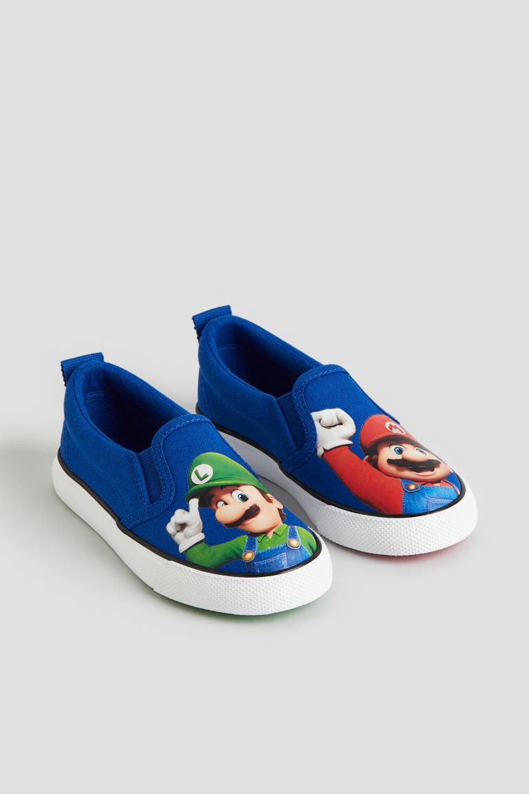 Printed Slip-on Shoes - Blue/Super Mario - Kids | H&M US | H&M (US + CA)