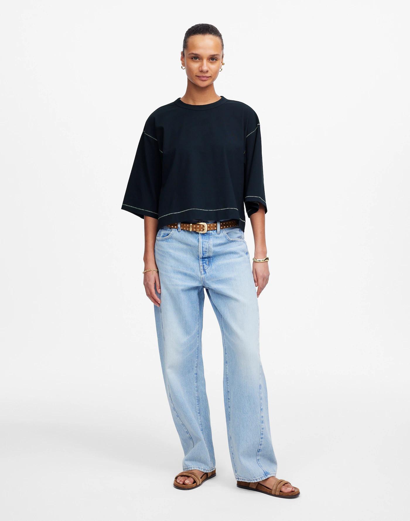 Wide-Sleeve Boxy Tee | Madewell | Madewell